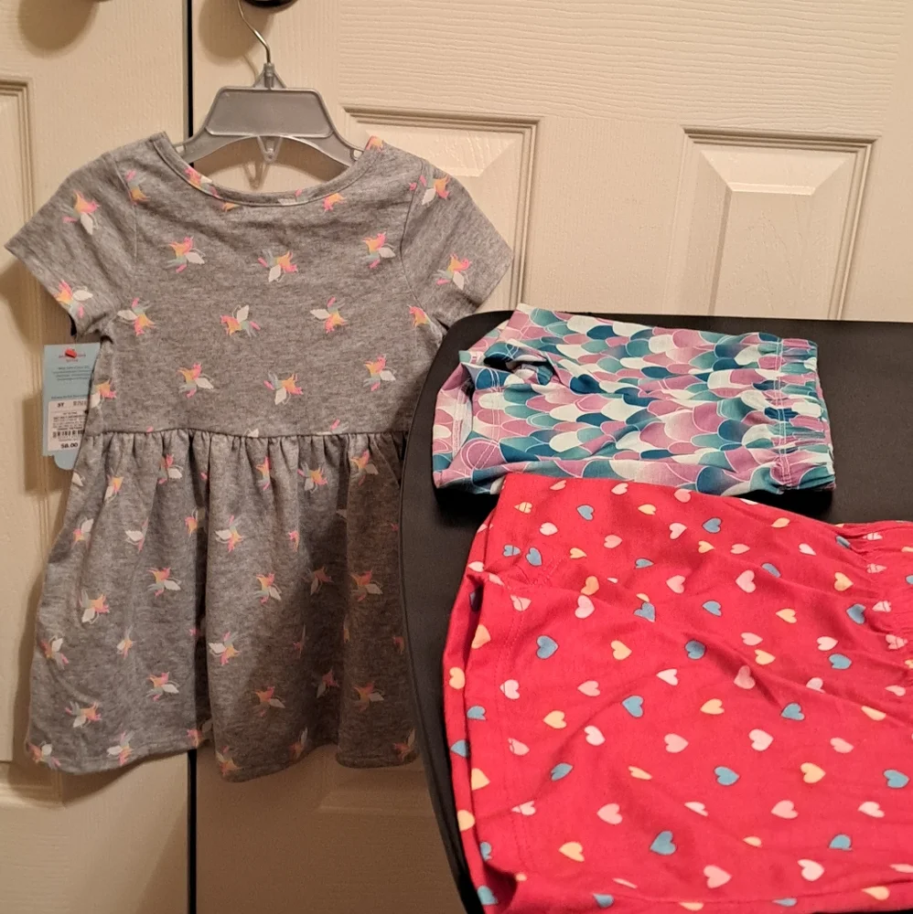 Cat & Jack Toddler girls dress NWT with 2 pairs of NWOT Jack Boxer shorts